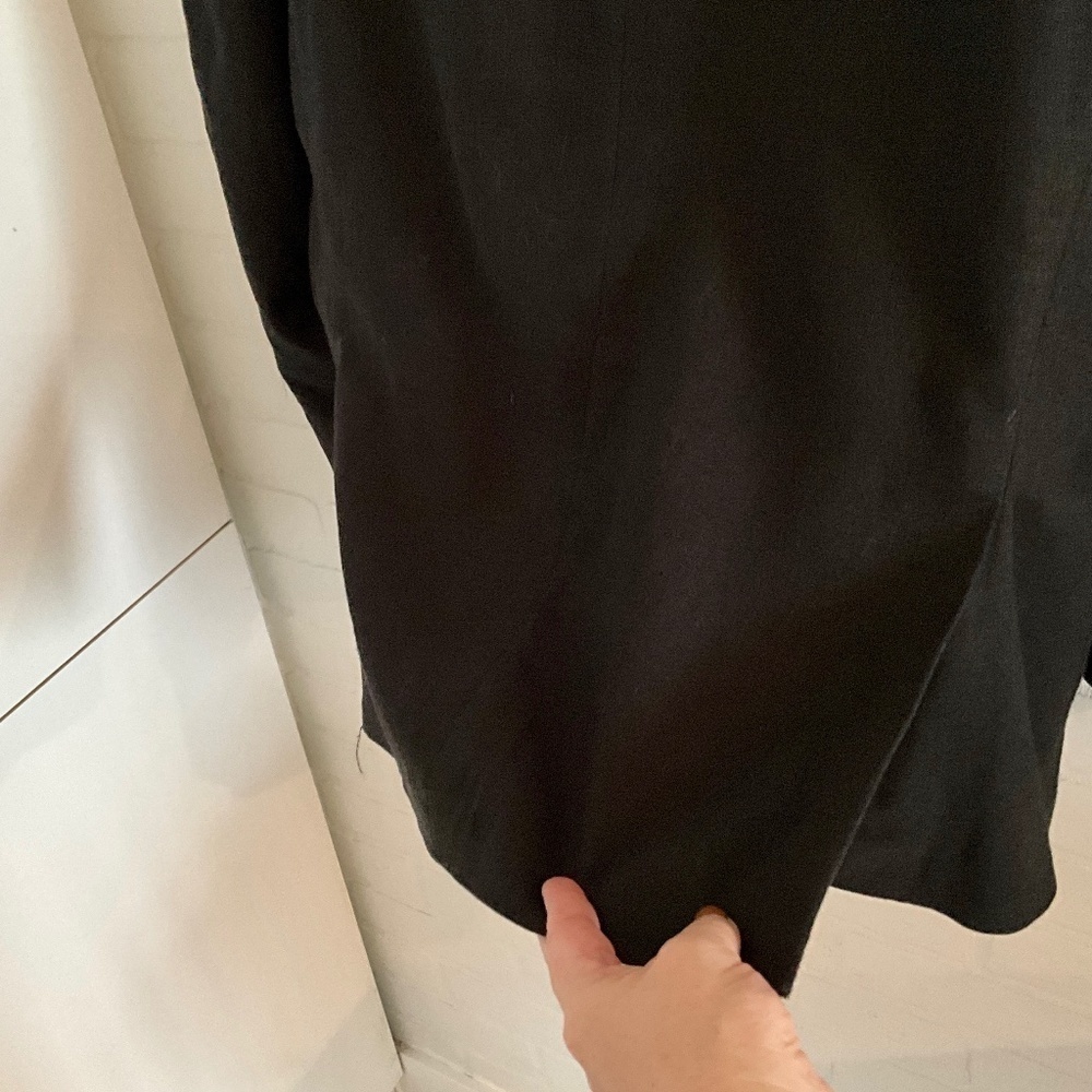 Tailored Black Linen Blend Blazer Structured Quiet Luxury Oversized Sz 46R - Picture 9 of 11